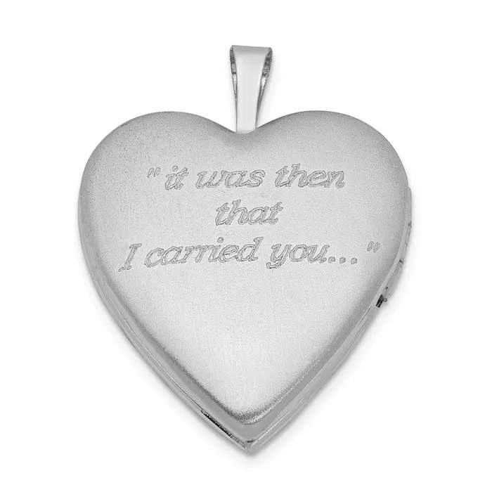 TreasureFineJewelers Sterling Silver Rhodiumplated 20mm DC Footprints Heart Locket Rings