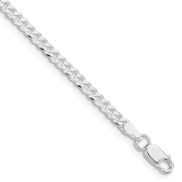 TreasureFineJewelers Sterling Silver Rhodiumplated 315mm Flat Curb Chain Rings TreasureFineJewelers Sterling Silver Rhodiumplated 315mm Flat Curb Chain Rings