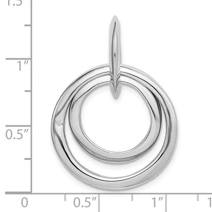 TreasureFineJewelers Sterling Silver Rhodiumplated Diamond accent Multi Circular Pendant Necklaces