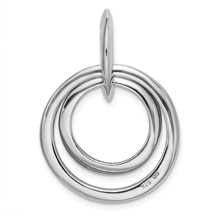 TreasureFineJewelers Sterling Silver Rhodiumplated Diamond accent Multi Circular Pendant Necklaces