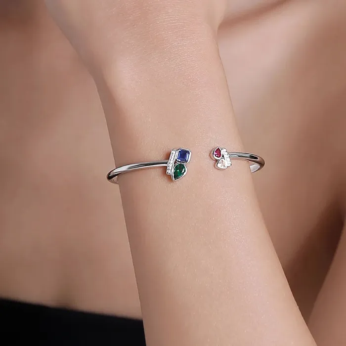 Trendolla Jewelry Bracelets Cubic Zirconia Diamond Open Bracelet La beaut de lespoir Collection by Venus