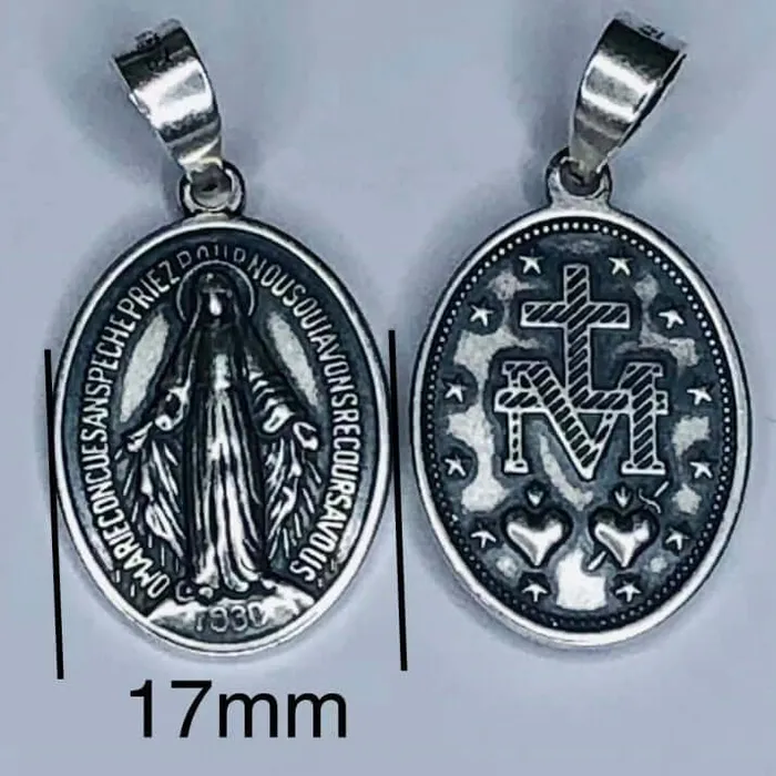 Trendolla Jewelry Necklaces 999 Fine Silver Oval Virgin Mary Pendant Virgencita Necklace