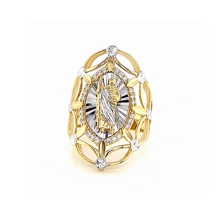 Trendolla Jewelry Rings 14K GOLD San Judas Ring CZ diamond