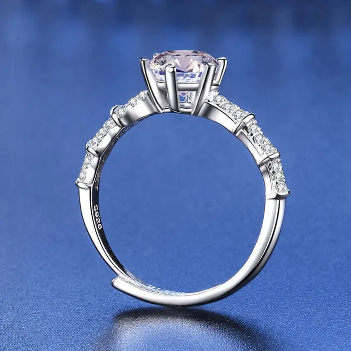 Trendolla Jewelry Rings Adjustable Bamboo Moissanite Ring