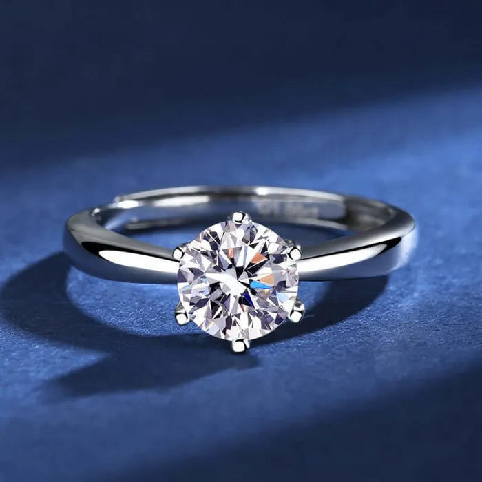 Trendolla Jewelry Rings Classic Simple Moissanite Ring