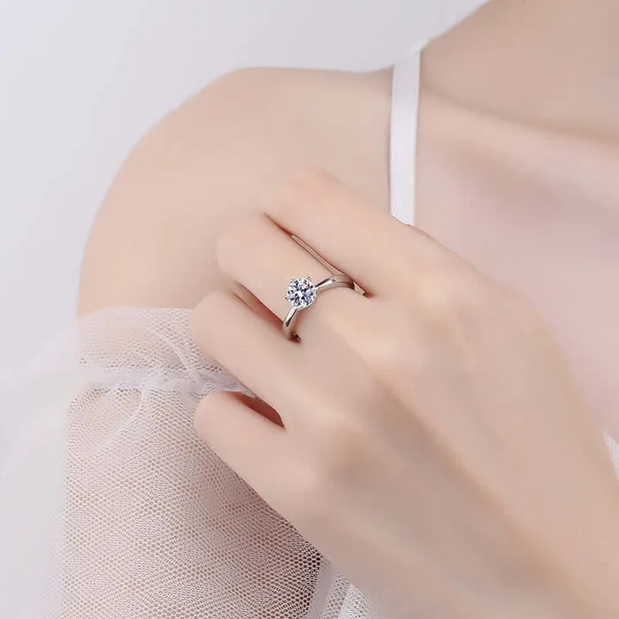 Trendolla Jewelry Rings Classic Simple Moissanite Ring